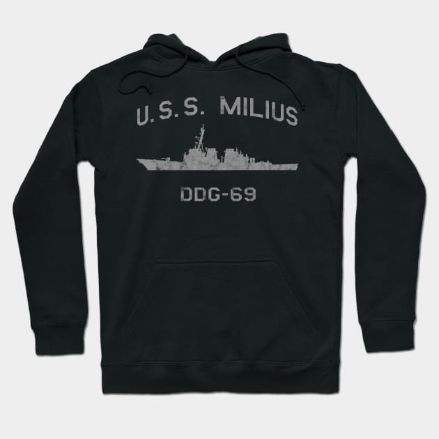 DDG-69 USS Milius Ships Profile Hoodie by DesignedForFlight